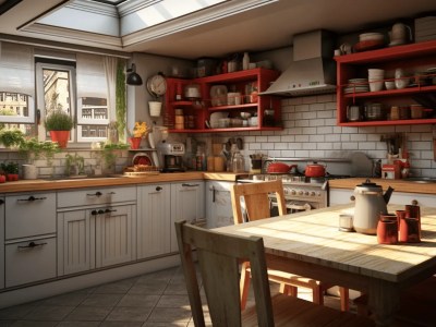 3D Rendered Kitchen