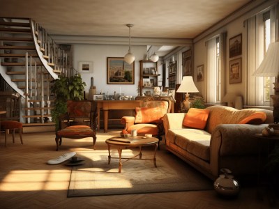 3D Rendering Of An Interior Living
