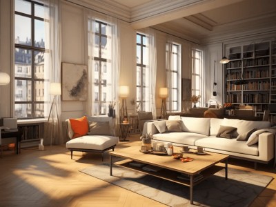 3D Rendering Of An Open Living Room