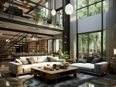 3D Rendering Of Living Space In A Modern House