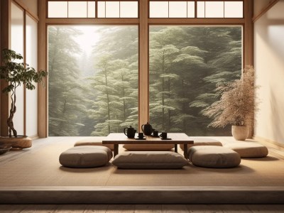 3D  Tiling Japaneseinspired Interior With A Large View