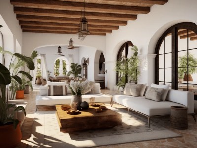 4X Mediterranean Living Room Interior Design By 3D Artist Andres Barriques