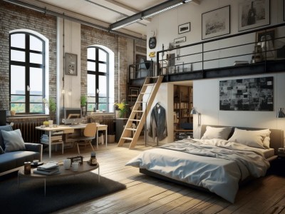 Apartment With A Loft Style Bedroom And Lots Of Windows
