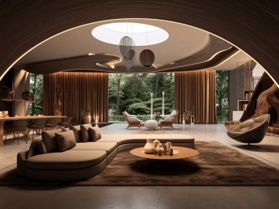 Archshaped Room In A Home With Sofa And Lighting