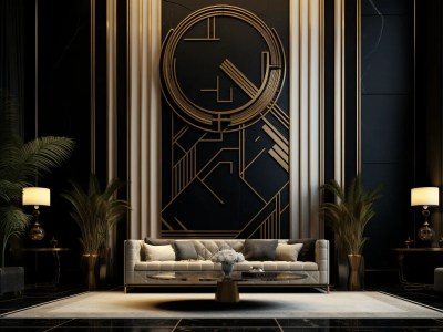 Art Deco Interior With Gold And Black Decor