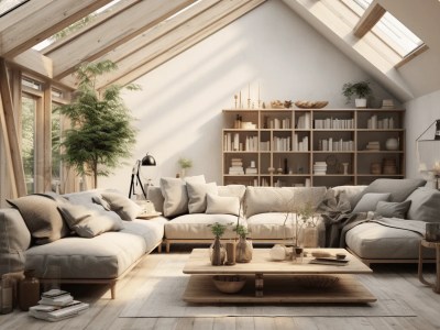 Attic Living Room With Large Windows