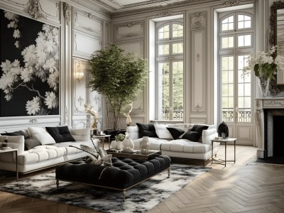 Beautiful Black And White Living Ad Room Decor