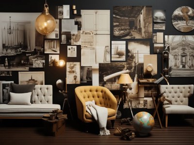 Black And Yellow Decor Style Room With Different Items