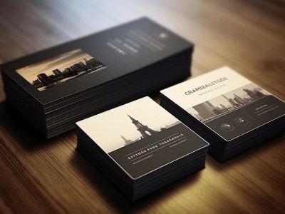 Business Card With Black City And White Photos