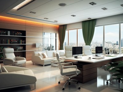 Clean White Office With Leather Chairs