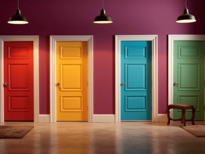 Colorful Doors In A Brightly Colored Room