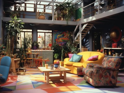 Colorful Floors In Living Room