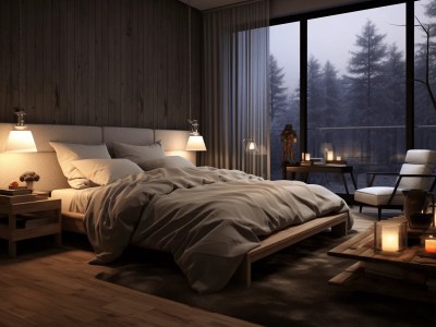 Cozy Bed In A Bedroom