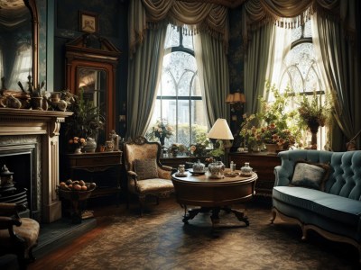 Dark And Ornate Living Room
