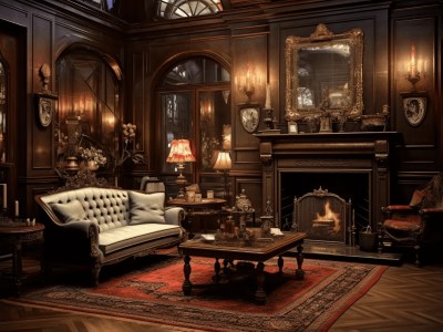 Elegant And Dark Living Room