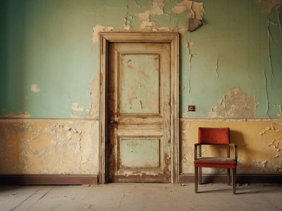 Empty Room With A Chair And Broken Door