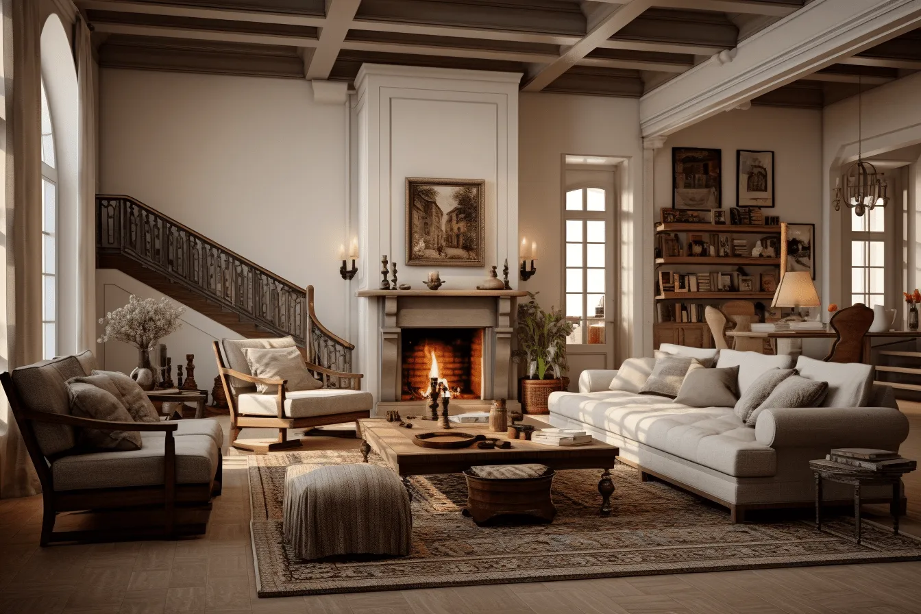 Living rooms drexel design builder, realistic and naturalistic textures, uhd image, old timey, atmospheric ambience, white and amber, soft atmospheric perspective, romantic atmosphere
