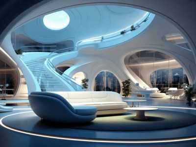 Futuristic Lounge In An Empty House