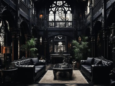 Gothic Living Room Black Furniture