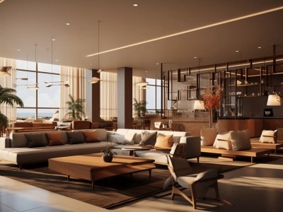 Huge Lobby Featuring Modern Couches With Natural Lighting