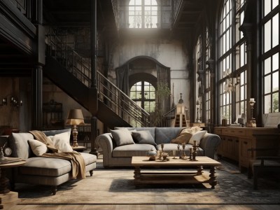 Image Of An Industrial Living Room