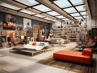 Interior Design Which Shows Lots Of Furniture And Art