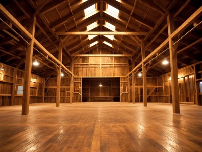 Large Barn With Wooden Floors And  Beams