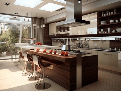 Large Open Modern House Kitchen