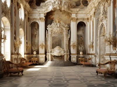 Large Ornate Room With Couches And Chairs On It