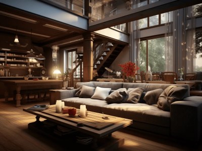 Living Room 3D Architecture Interior Pictures