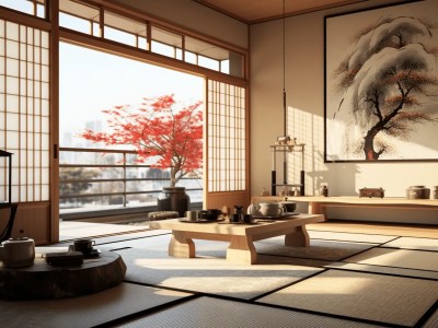 Living Room In A Japanese Home