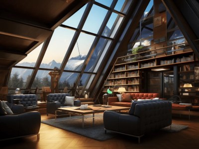 Living Room In A Mountain House