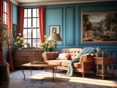 Living Room In The Style Of A Vintage Home