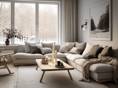 Living Room Scene Of A Winter Winter Themed Interior Design