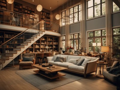 Living Room With A Lot Of Books On It