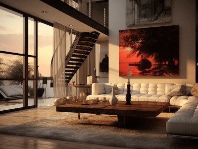 Living Room With View To Sunset