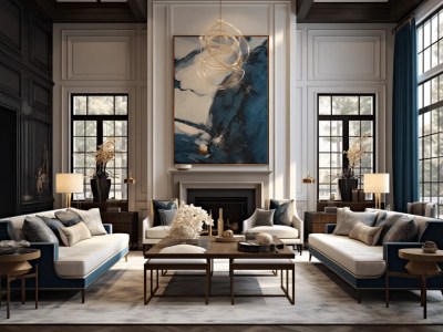 Luxury Living Room Design, Large Painting Ohlo Interior Design
