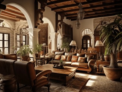 Mediterranean Furnished Living Room 4K