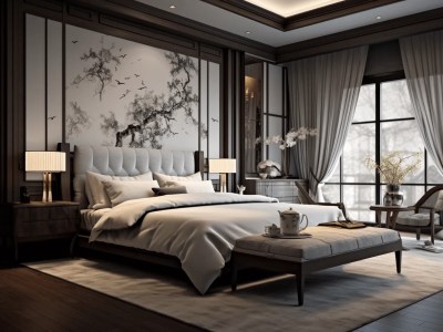 Modern 3D Render Of A Modern, Luxury Bedroom