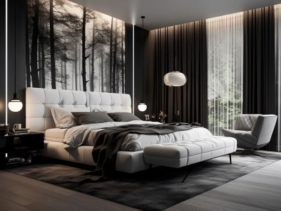 Modern Bedroom With Dark And Black Accents
