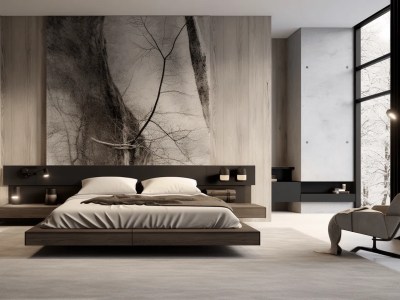Modern Black And White Bedroom Interior Of A Large Room