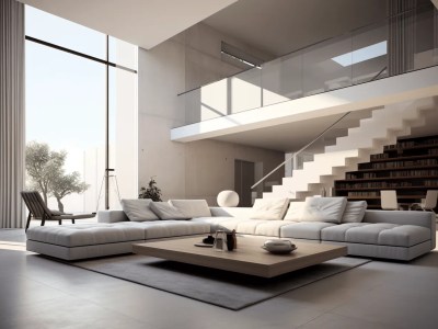 Modern Living Room, Very Big Windows