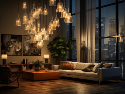 Modern Living Room With Pendant Lights