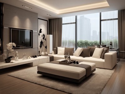 Modern Living Room With White Furniture