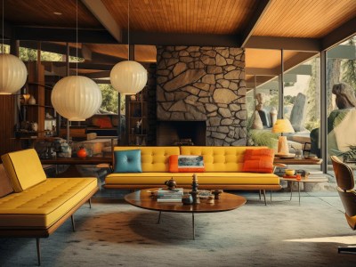 Modern Living Room With Yellow Couches
