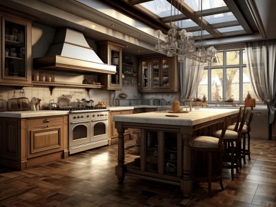Old House Kitchen Design  3D Render Interior