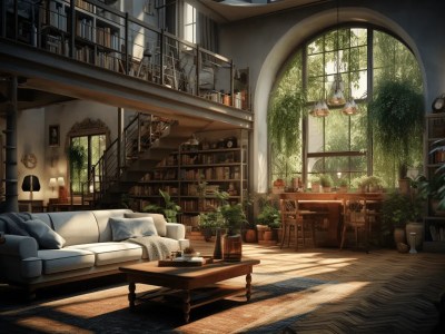 Old Style Living Room With Lots Of Windows
