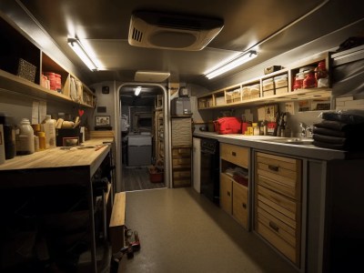 Open Cargo Van That Has A Galley And Storage