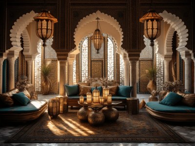 Ornate Room In A Typical Arabic Style