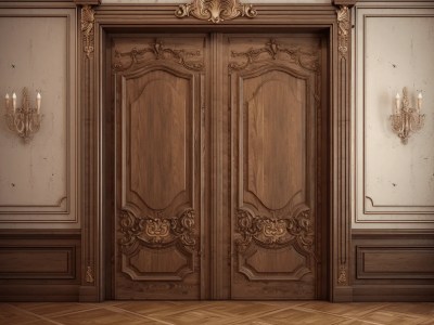 Ornate Wood Door In An Ornate Room